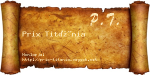 Prix Titánia névjegykártya
